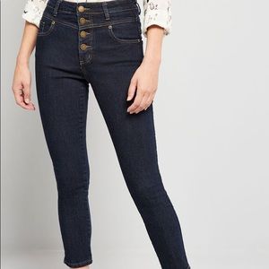 Modcloth High Waisted Button Up Cropped Jeans